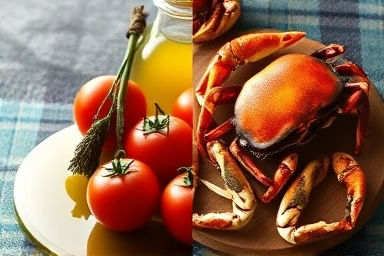 Contrasting food pairings: harmonious vs. disharmonious, illustrating food synergy.