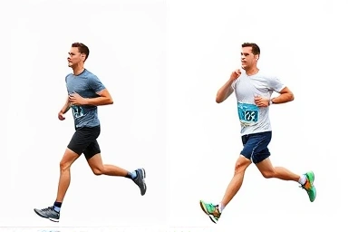 Marathon runner's training progression from beginner to advanced