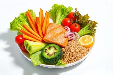 Balanced healthy meal symbolizing good nutrition and weight management.