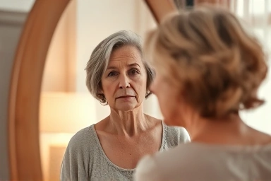 Woman concerned about weight gain during menopause