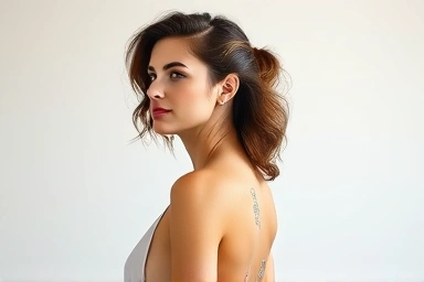 Woman with perfect posture, confident silhouette, balanced well-being