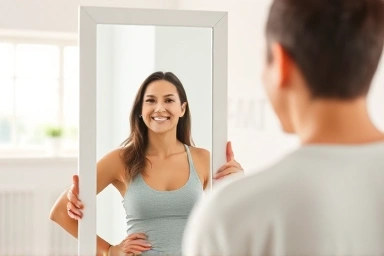 Empowered person embracing a healthy lifestyle change.
