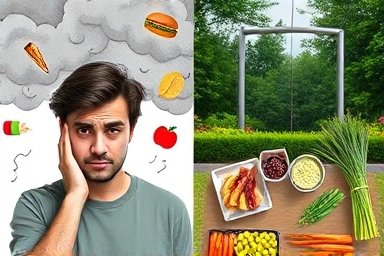 Stress eating vs. healthy coping mechanisms for binge eating.