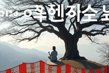 Serene Korean landscape symbolizing health and balance.