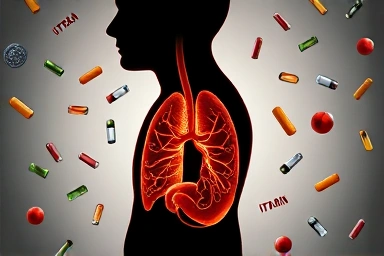 Symbolic representation of internal health impact from vitamin overload