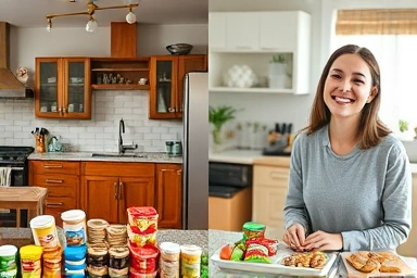 Contrast between chaotic unhealthy eating and planned healthy eating