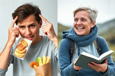 Contrast of unhealthy 'reward' vs. healthy coping mechanisms.