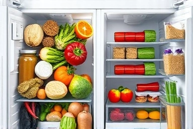 Refrigerator organization: waste vs. efficiency, smart grocery planning.