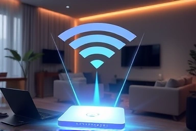 Modern Wi-Fi router providing fast, stable internet connection.