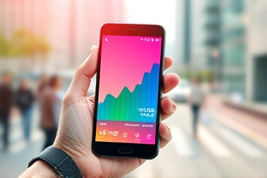 Smartphone showing cost savings graph, financial relief concept