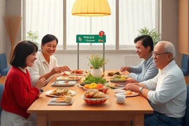 Korean family enjoying Chuseok feast, symbolizing travel ease