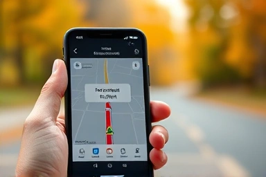 Smartphone navigation app showing toll-free route for Chuseok travel