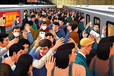 Chaotic train ticket booking for Chuseok holiday.