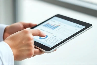 Digital financial report showing cost savings.