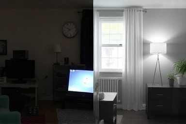 Contrast of energy waste vs. energy saving in a home environment.