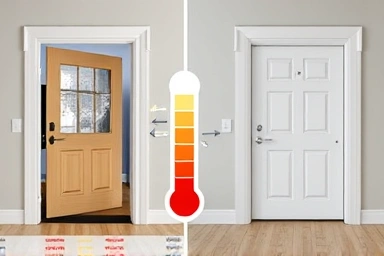 Contrast of cold drafty entryway vs. insulated entryway with 중문.