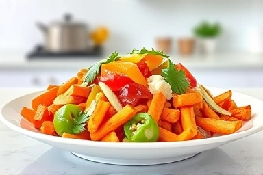 Delicious meal from thawed frozen ingredients