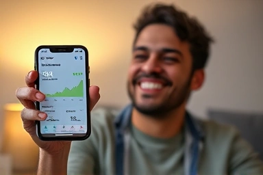 Smartphone app showing electricity savings and relief