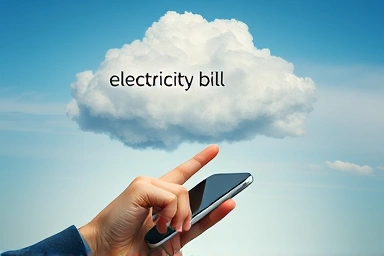 Electricity bill storm cloud clearing with app usage