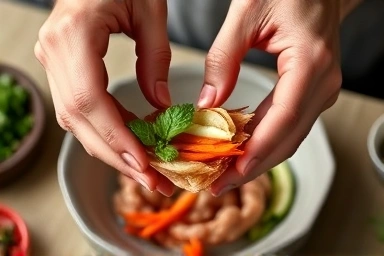 Thoughtful preparation of key ingredients for a Korean holiday feast.