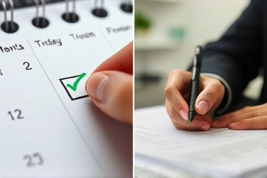 Relief after meeting tax deadline with careful planning.