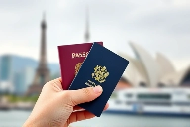 International driving permit and passport for global travel.