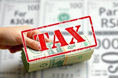 Symbolic image of lottery prize money and taxes