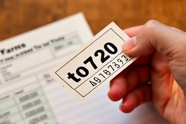 Lottery ticket and tax calculation concept