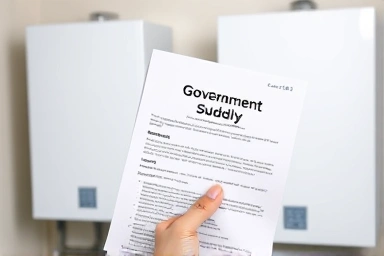 Government subsidy document and new eco-friendly boiler