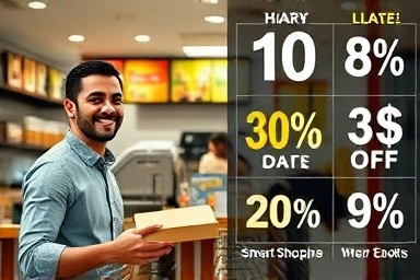 Takeout order pickup and discount symbols