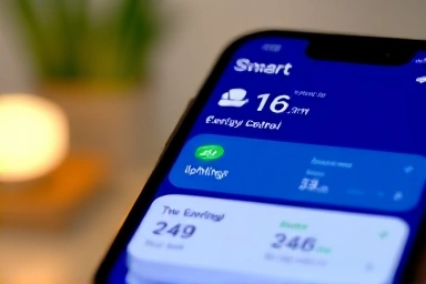 Smart home app showing lighting energy savings