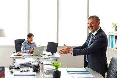 Professional tax advisor helping client save money