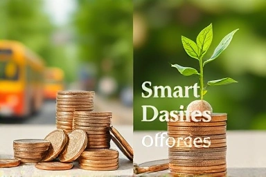 Symbolic representation of smart transportation cost saving.