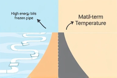 Visual comparison of boiler settings: high cost vs. balanced savings.