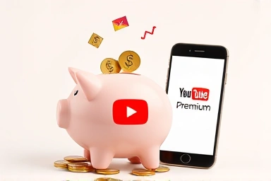 YouTube Premium symbol of financial savings and smart subscription