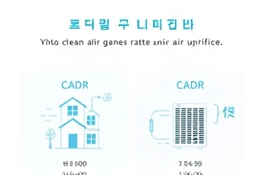Infographic comparing air purifier sizing methods: Pyeong vs CADR.