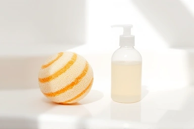 Natural sea sponge and baby bath essentials