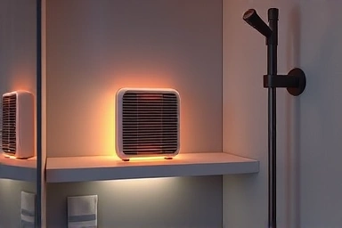 Cozy bathroom with a modern, efficient heater.