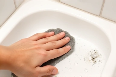Symbolic image of effective bathroom mold removal and cleaning.