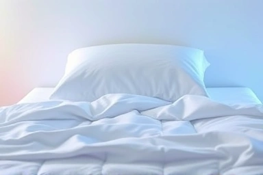 Clean bed with symbolic UV purification light