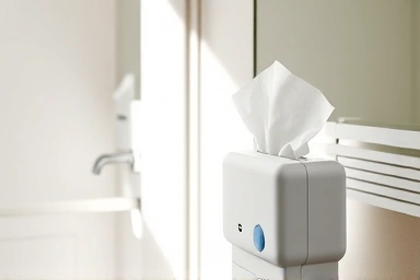 Soft, clean tissues in a modern bathroom setting.