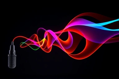 Abstract sound waves symbolizing clear audio.