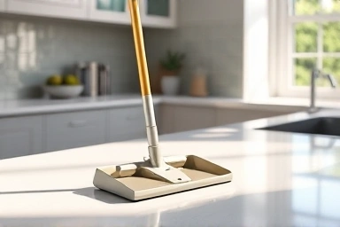 Stylish and efficient broom and dustpan set for modern homes.