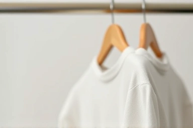 Close-up of garment on system hanger, emphasizing dryness and freshness