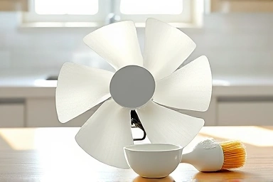 Clean fan blades and cleaning supplies