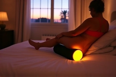 Relaxing foam roller massage before sleep