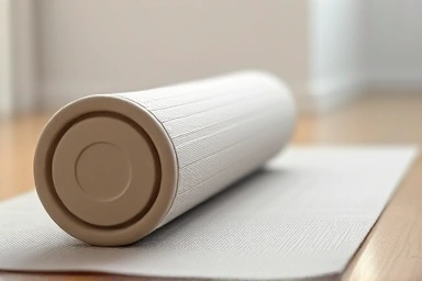 Close-up of textured foam roller for muscle relief