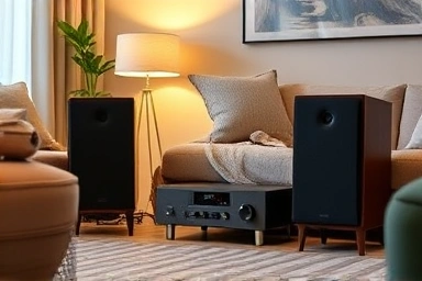 Cozy Hi-Fi audio setup in a modern living room