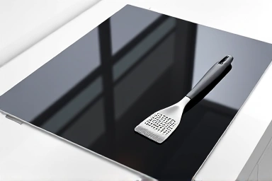 Clean induction cooktop with scraper tool