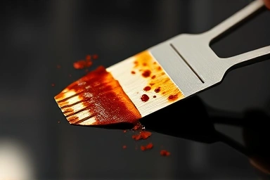 Removing burnt-on stain with induction scraper